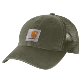 Sombrero de camionero de lona con parte trasera de malla y logotipo