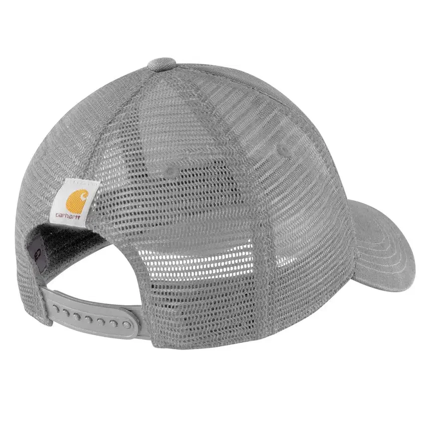 Sombrero de camionero de lona con parte trasera de malla y logotipo