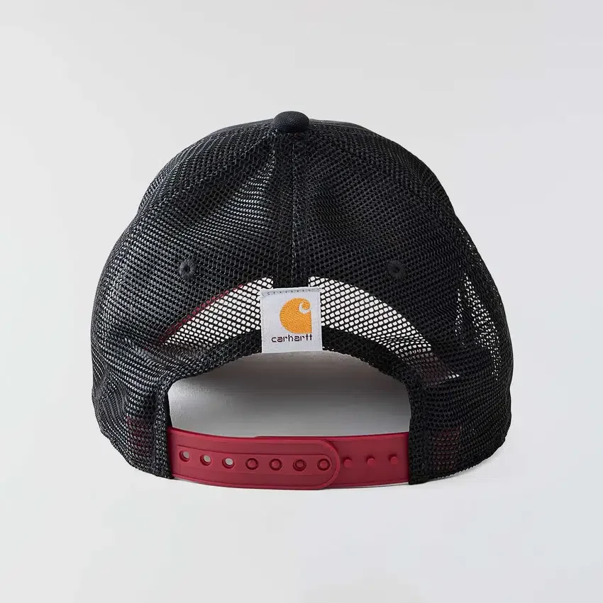 Sombrero de camionero de lona con parte trasera de malla y logotipo