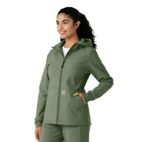 Sudadera con capucha de forro polar laminado para mujer