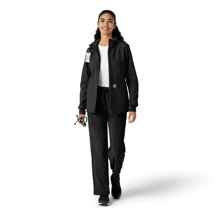 Sudadera con capucha de forro polar laminado para mujer