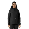 Sudadera con capucha de forro polar laminado para mujer