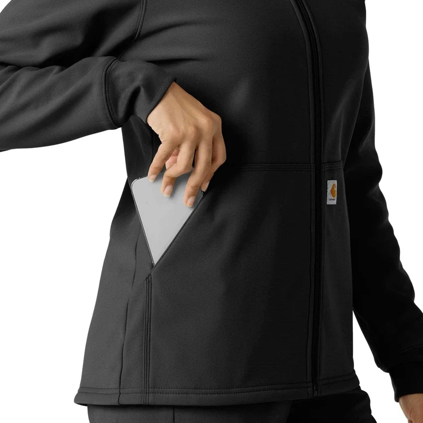 Sudadera con capucha de forro polar laminado para mujer