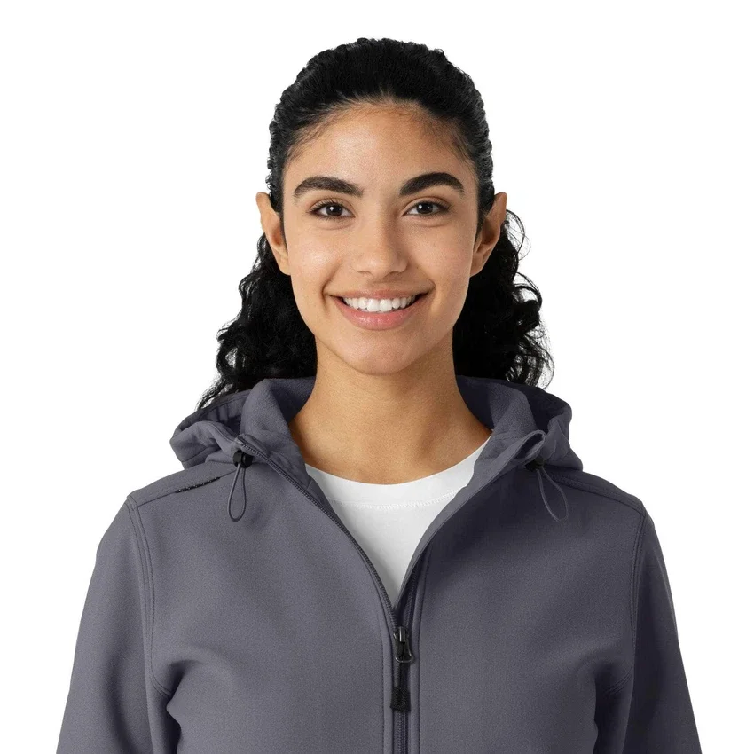 Sudadera con capucha de forro polar laminado para mujer