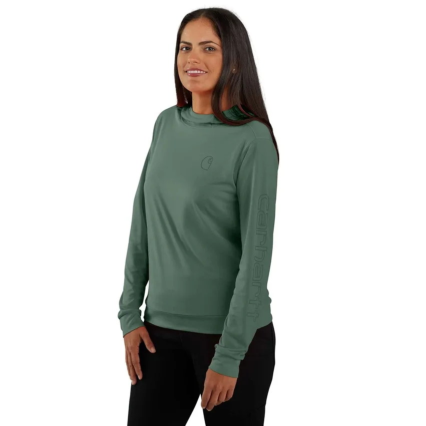 Sudadera con capucha Force Sun Defender UPF 50+ para mujer, que absorbe la humedad - Sudaderas con capucha de protección solar