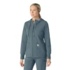 Sudadera con capucha y cremallera completa de tejido tipo gofre para mujer