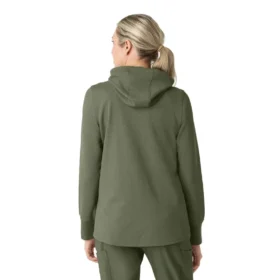 Sudadera con capucha y cremallera completa de tejido tipo gofre para mujer
