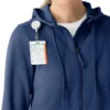 Sudadera con capucha y cremallera completa de tejido tipo gofre para mujer