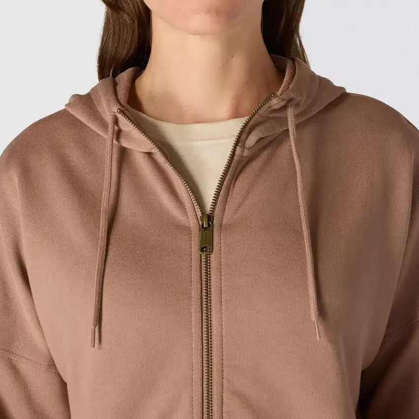Sudadera con capucha y cremallera completa de Tencel™ ligera para mujer