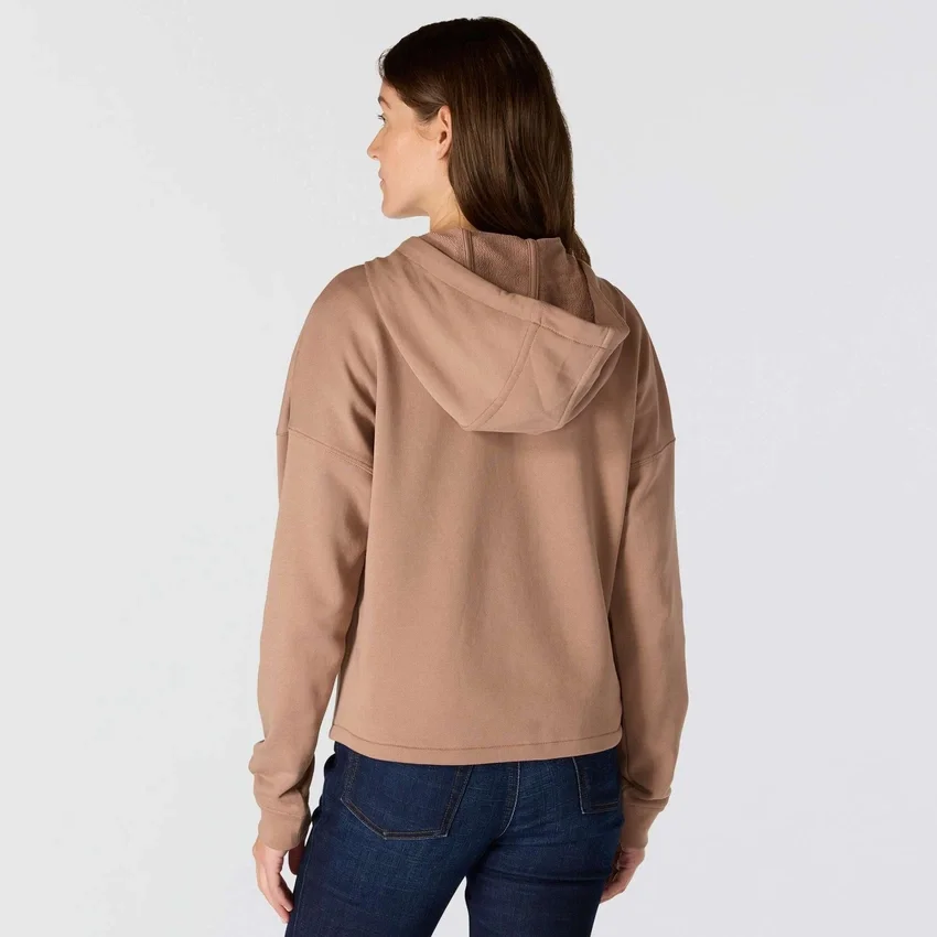 Sudadera con capucha y cremallera completa de Tencel™ ligera para mujer