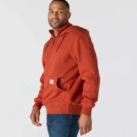 Sudadera con capucha y cremallera de un cuarto de Paxton para hombre, resistente e impermeable – Sudaderas con capucha Carhartt Rain Defender