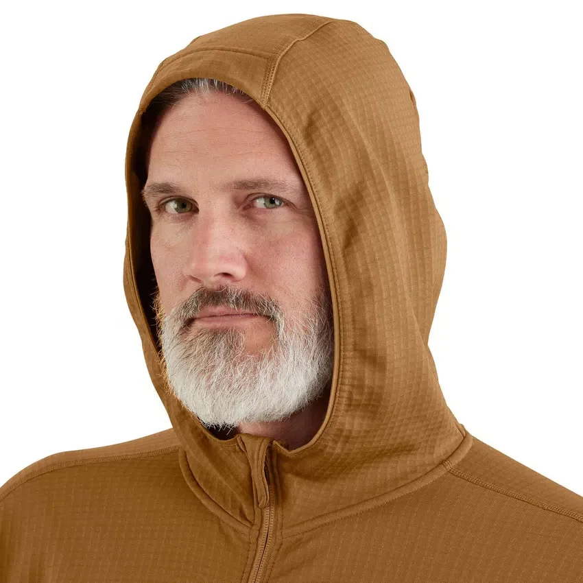 Sudadera con capucha y cremallera para hombre Force, con forro polar y tecnología de absorción de la humedad