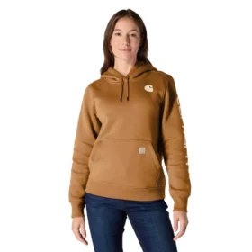 Sudadera con capucha y logotipo Clarksburg de corte holgado y forro polar para mujer