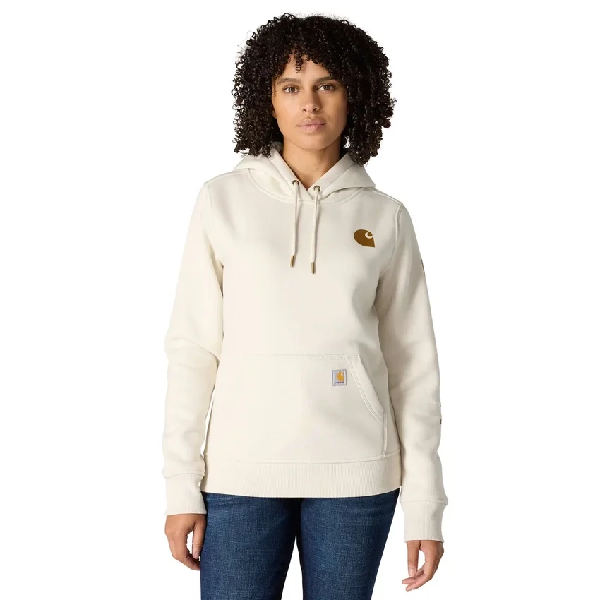 Sudadera con capucha y logotipo Clarksburg de corte holgado y forro polar para mujer