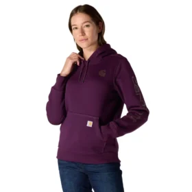 Sudadera con capucha y logotipo Clarksburg de corte holgado y forro polar para mujer