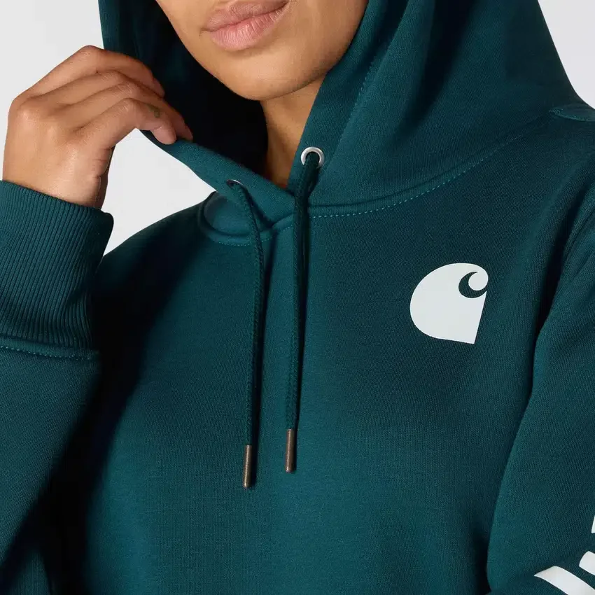 Sudadera con capucha y logotipo Clarksburg de corte holgado y forro polar para mujer