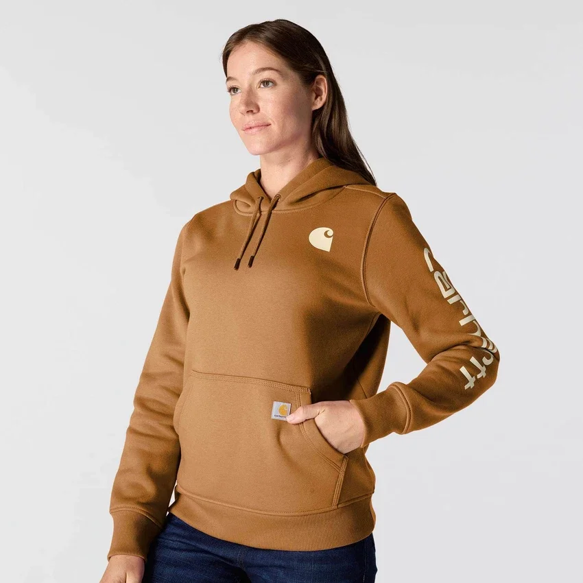 Sudadera con capucha y logotipo Clarksburg de corte holgado y forro polar para mujer