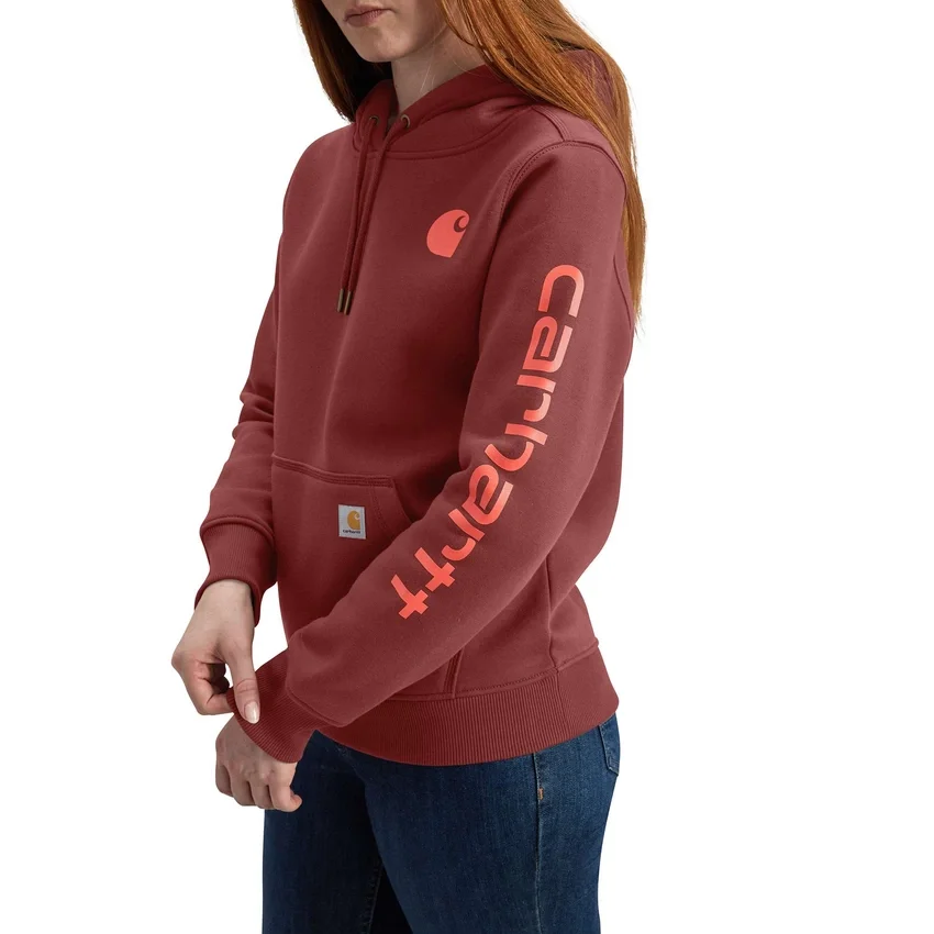 Sudadera con capucha y logotipo Clarksburg de corte holgado y forro polar para mujer