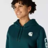 Sudadera con capucha y logotipo Clarksburg de corte holgado y forro polar para mujer