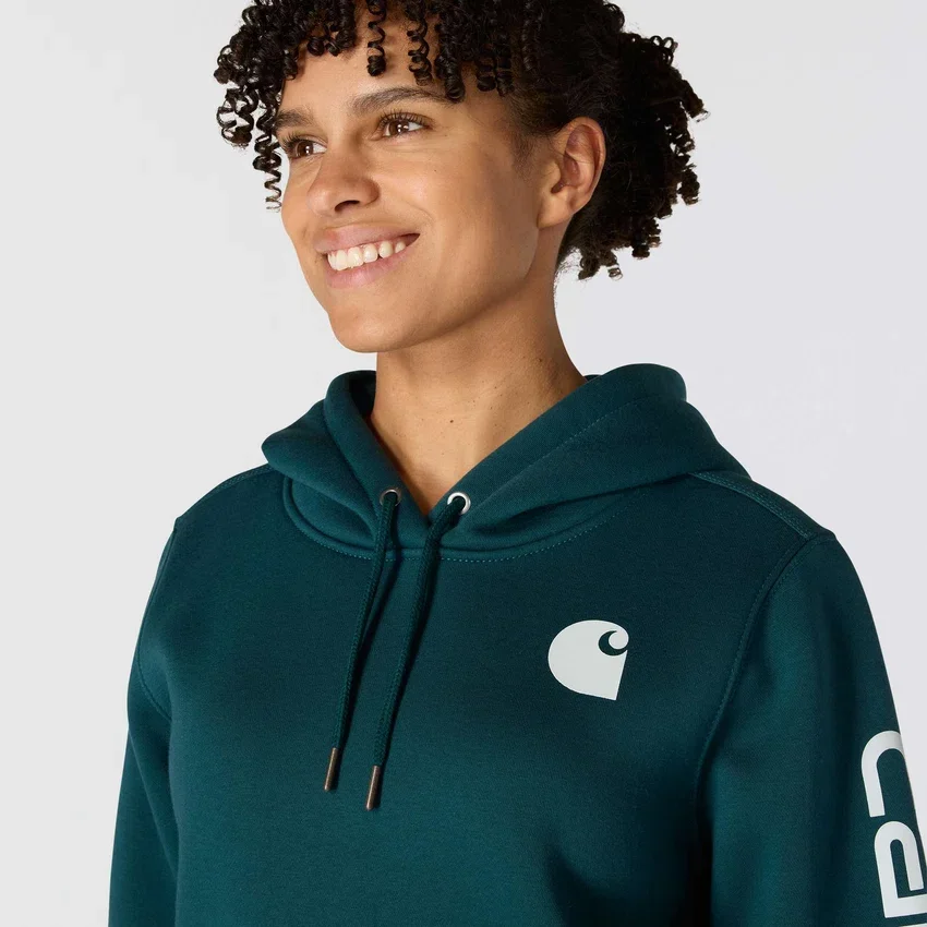 Sudadera con capucha y logotipo Clarksburg de corte holgado y forro polar para mujer