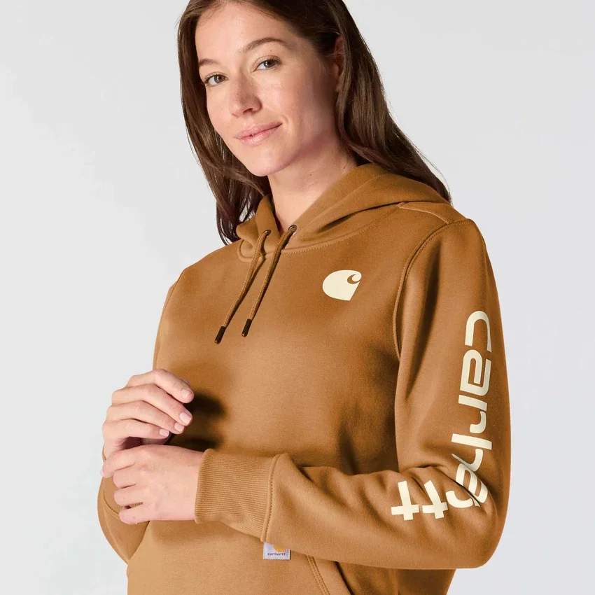 Sudadera con capucha y logotipo Clarksburg de corte holgado y forro polar para mujer