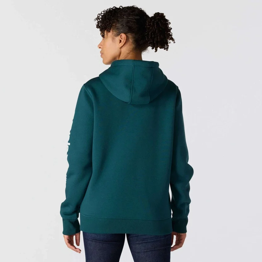 Sudadera con capucha y logotipo Clarksburg de corte holgado y forro polar para mujer