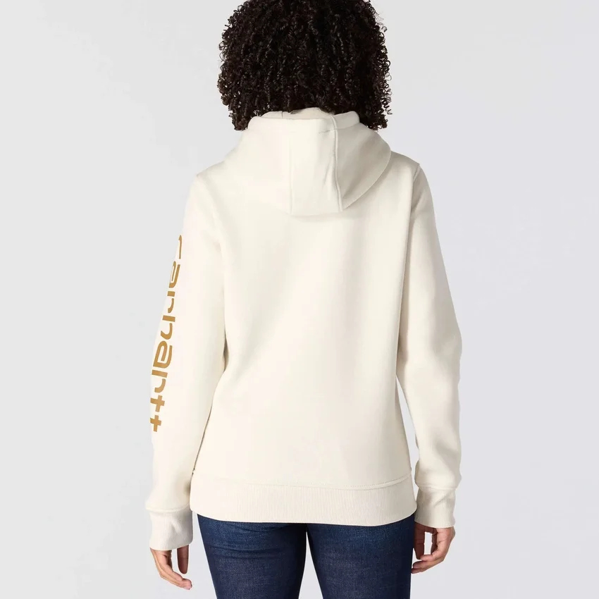 Sudadera con capucha y logotipo Clarksburg de corte holgado y forro polar para mujer