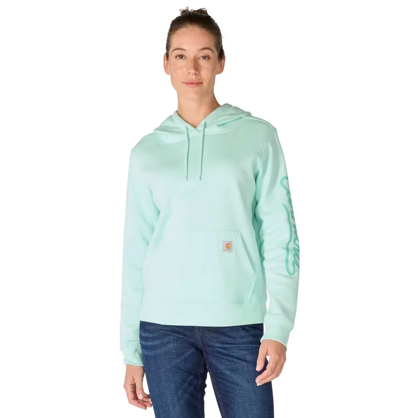 Sudadera con capucha y manguitos con logotipo «Sawyer Script» para mujer