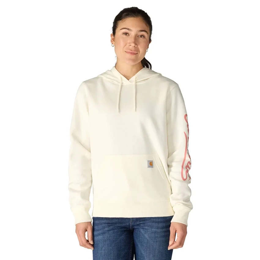 Sudadera con capucha y manguitos con logotipo «Sawyer Script» para mujer