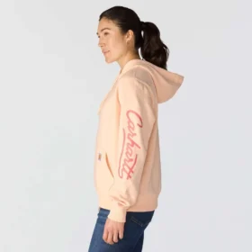 Sudadera con capucha y manguitos con logotipo «Sawyer Script» para mujer