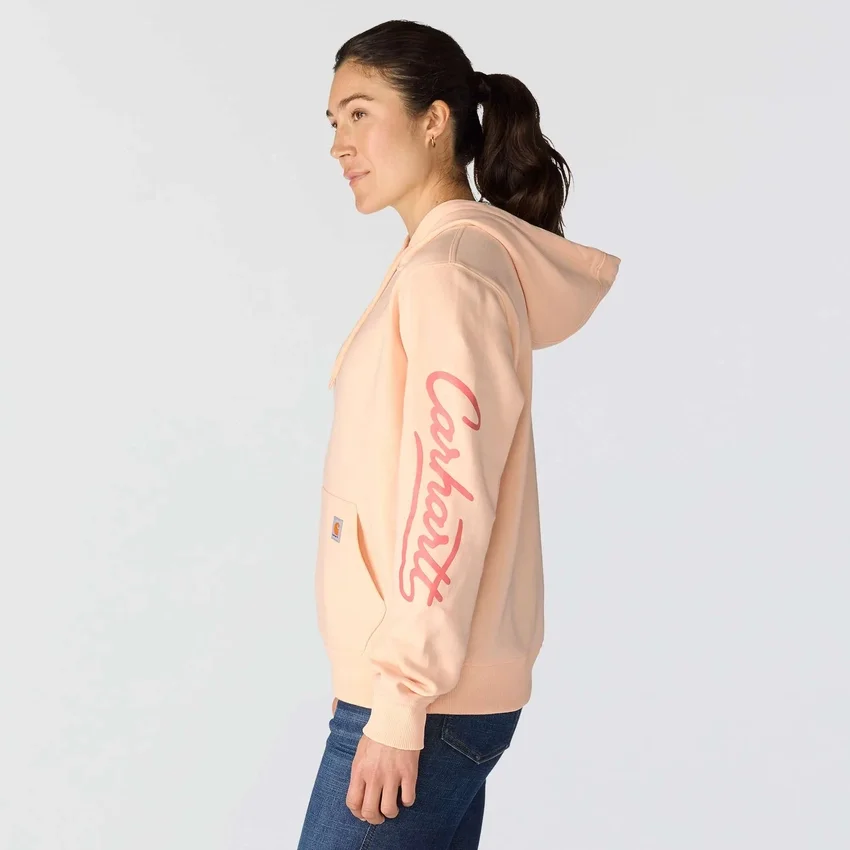 Sudadera con capucha y manguitos con logotipo «Sawyer Script» para mujer