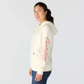 Sudadera con capucha y manguitos con logotipo «Sawyer Script» para mujer
