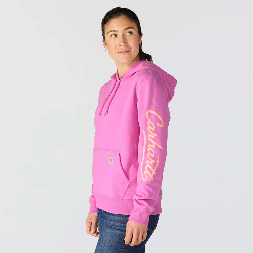 Sudadera con capucha y manguitos con logotipo «Sawyer Script» para mujer