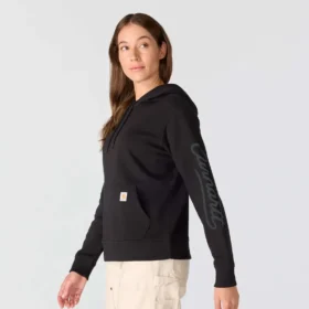 Sudadera con capucha y manguitos con logotipo «Sawyer Script» para mujer
