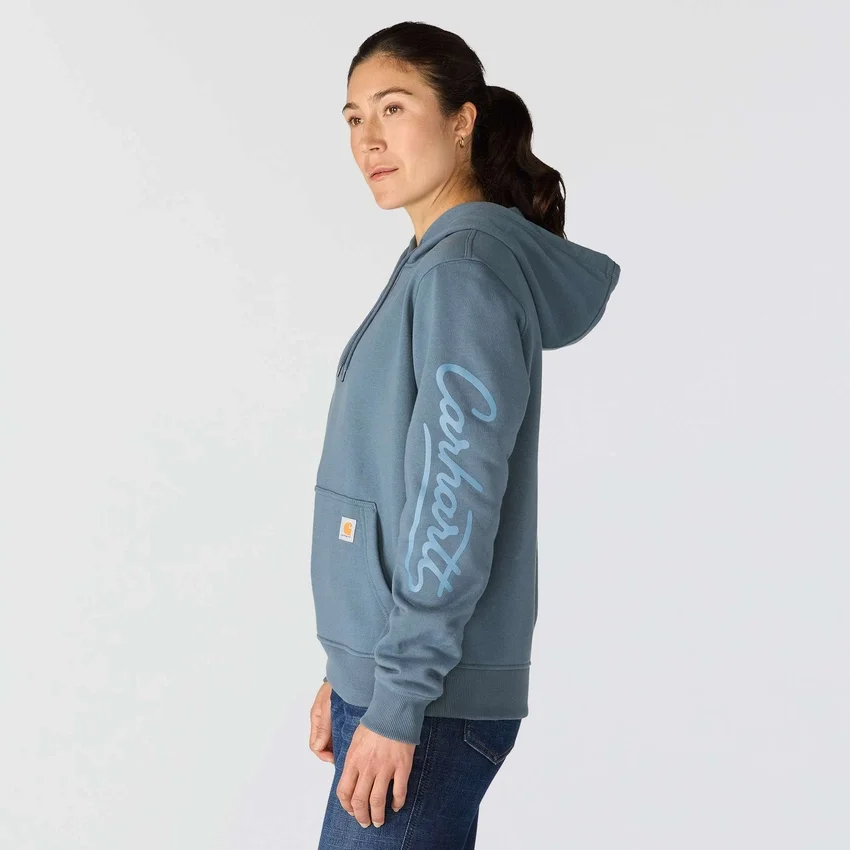 Sudadera con capucha y manguitos con logotipo «Sawyer Script» para mujer