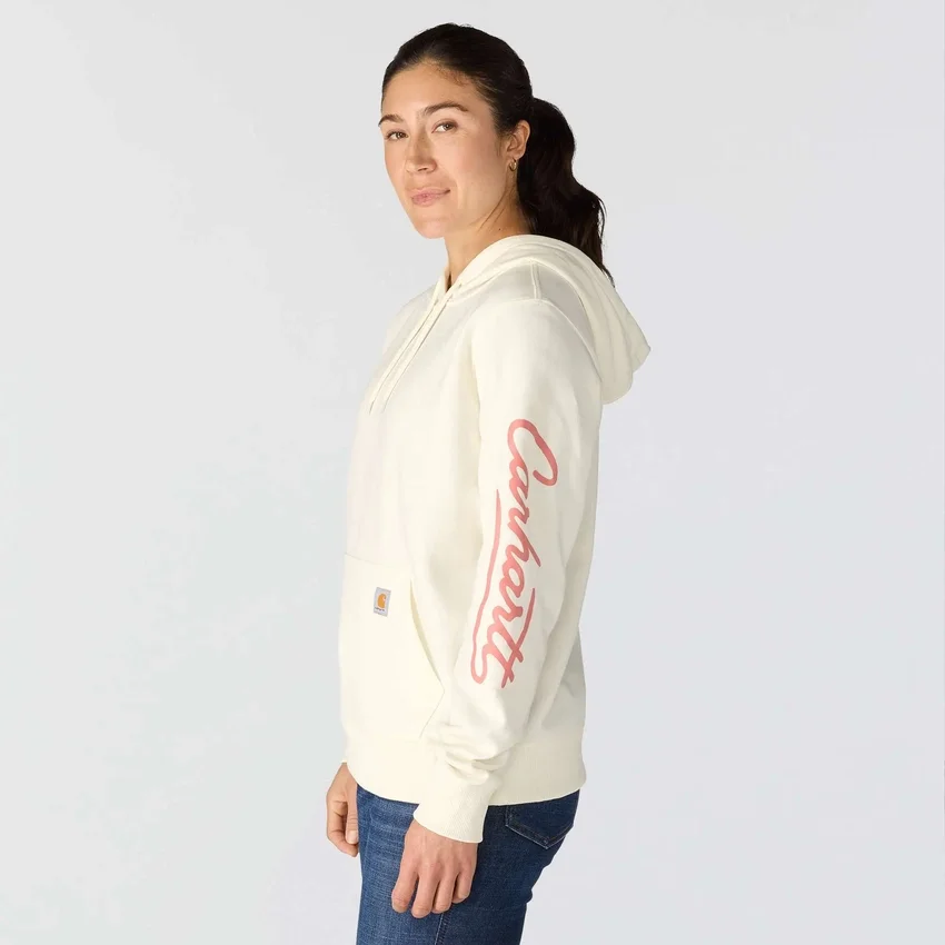 Sudadera con capucha y manguitos con logotipo «Sawyer Script» para mujer