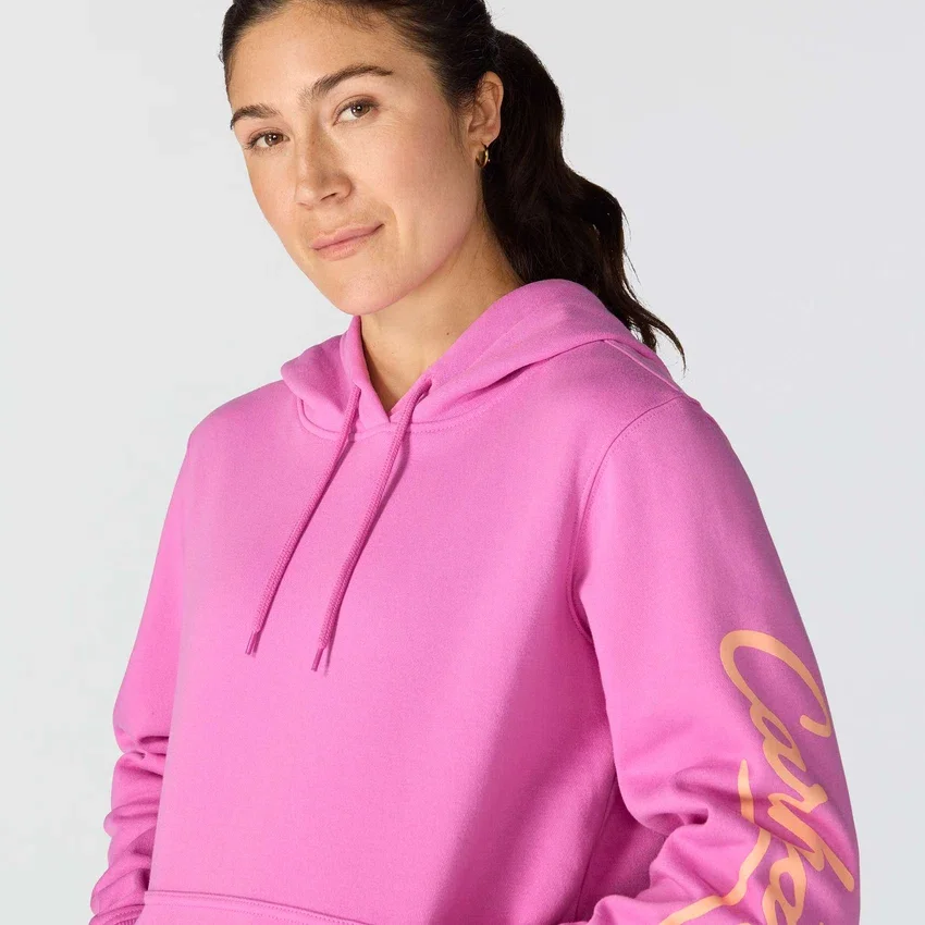 Sudadera con capucha y manguitos con logotipo «Sawyer Script» para mujer