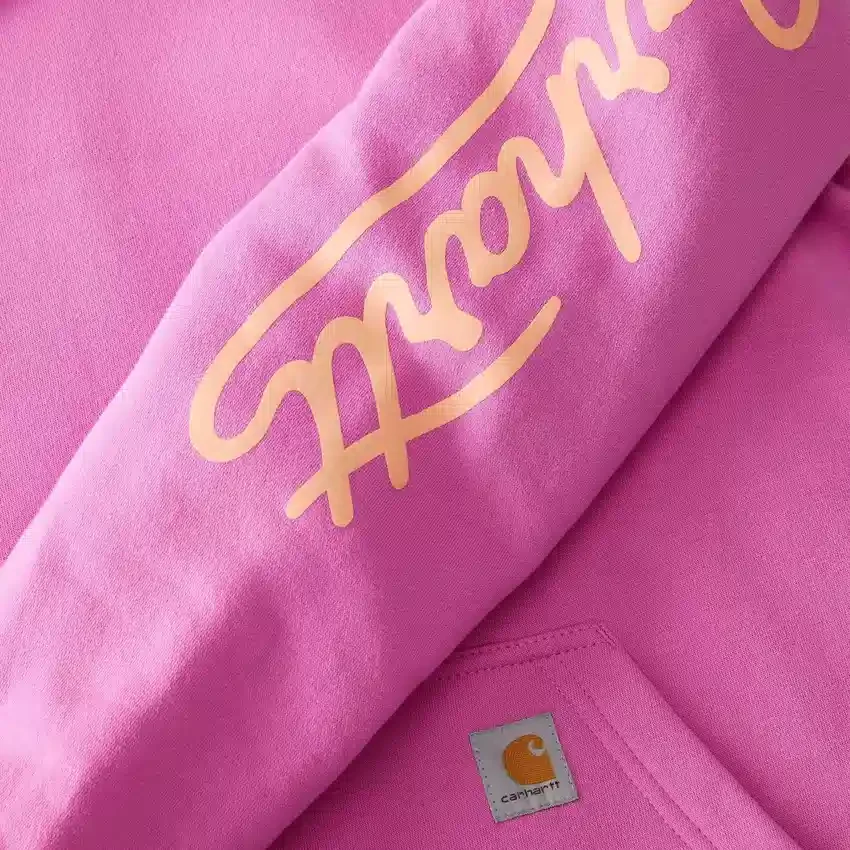 Sudadera con capucha y manguitos con logotipo «Sawyer Script» para mujer