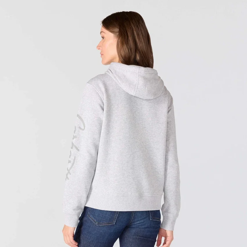 Sudadera con capucha y manguitos con logotipo «Sawyer Script» para mujer