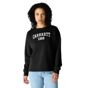 Sudadera de cuello redondo con estampado Carhartt 1889 de peso medio y corte holgado para mujer