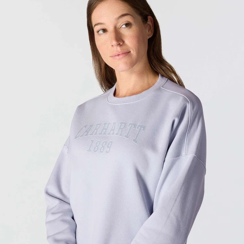 Sudadera de cuello redondo con estampado Carhartt 1889 de peso medio y corte holgado para mujer