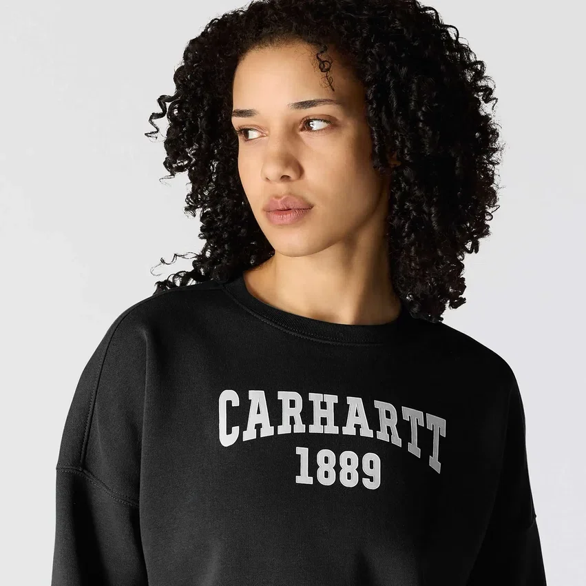 Sudadera de cuello redondo con estampado Carhartt 1889 de peso medio y corte holgado para mujer