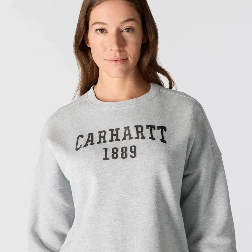 Sudadera de cuello redondo con estampado Carhartt 1889 de peso medio y corte holgado para mujer