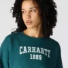 Sudadera de cuello redondo con estampado Carhartt 1889 de peso medio y corte holgado para mujer