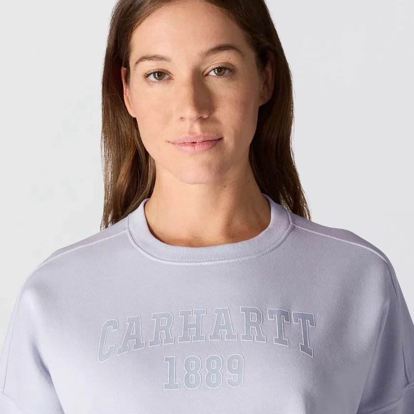 Sudadera de cuello redondo con estampado Carhartt 1889 de peso medio y corte holgado para mujer