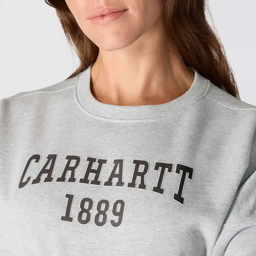 Sudadera de cuello redondo con estampado Carhartt 1889 de peso medio y corte holgado para mujer