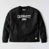 Sudadera de cuello redondo con estampado Carhartt 1889 de peso medio y corte holgado para mujer