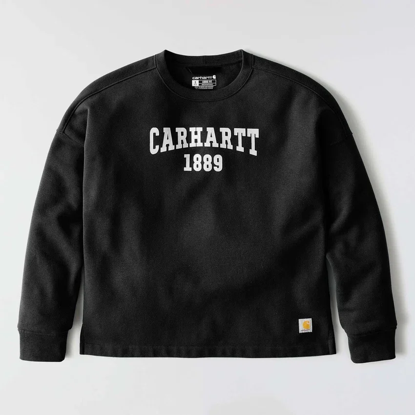 Sudadera de cuello redondo con estampado Carhartt 1889 de peso medio y corte holgado para mujer