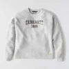 Sudadera de cuello redondo con estampado Carhartt 1889 de peso medio y corte holgado para mujer