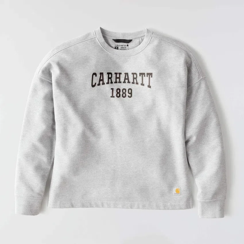 Sudadera de cuello redondo con estampado Carhartt 1889 de peso medio y corte holgado para mujer